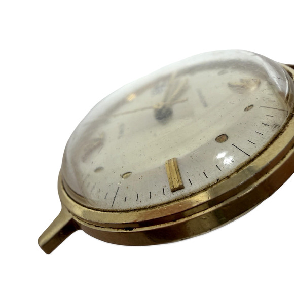 Vintage Timex Waterproof Date Watch Gold Tone 33mm Mens Wristwatch Parts Repair main image 9